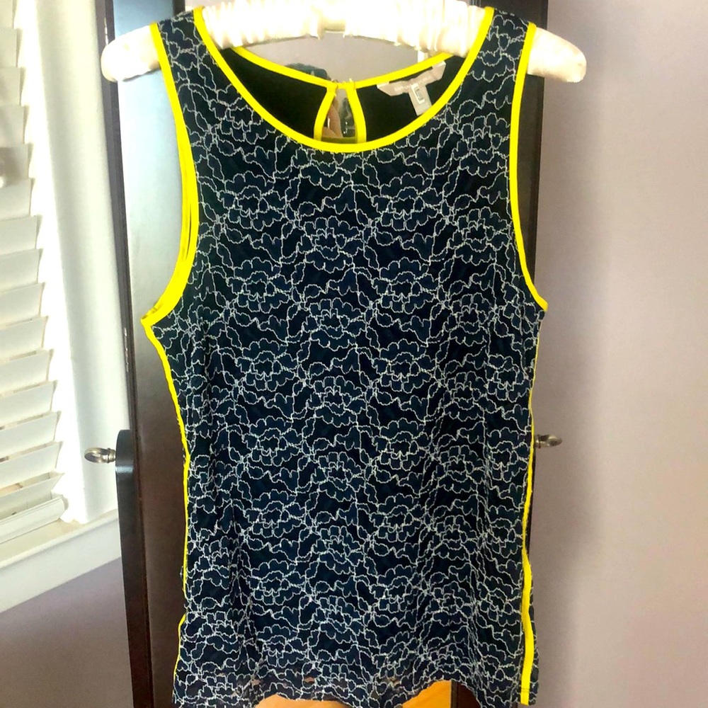Banana Republic Navy Blue Lace Sleeveless Blouse